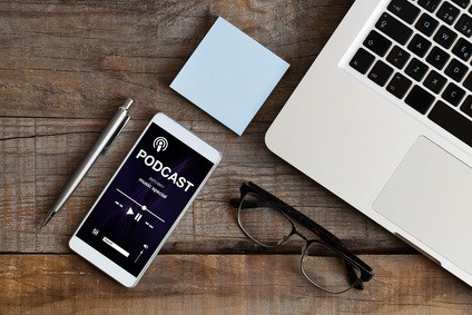 podcast playing on the smartphone