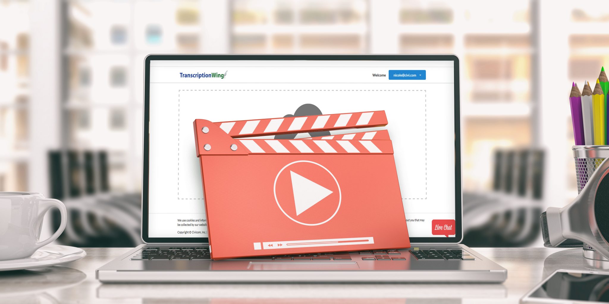 Conveniently transcribe video files from your home computer