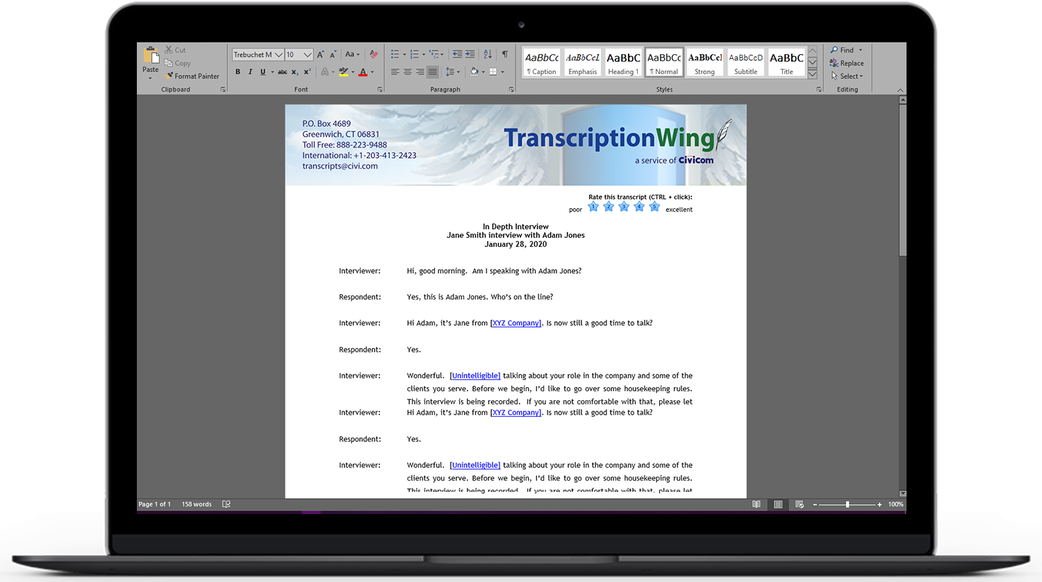 Listenlink is a transcription software which inserts audio links into transcripts